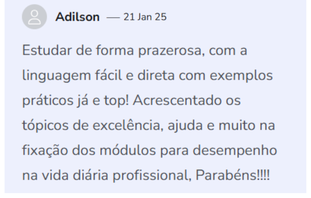 Depoimento de aluno