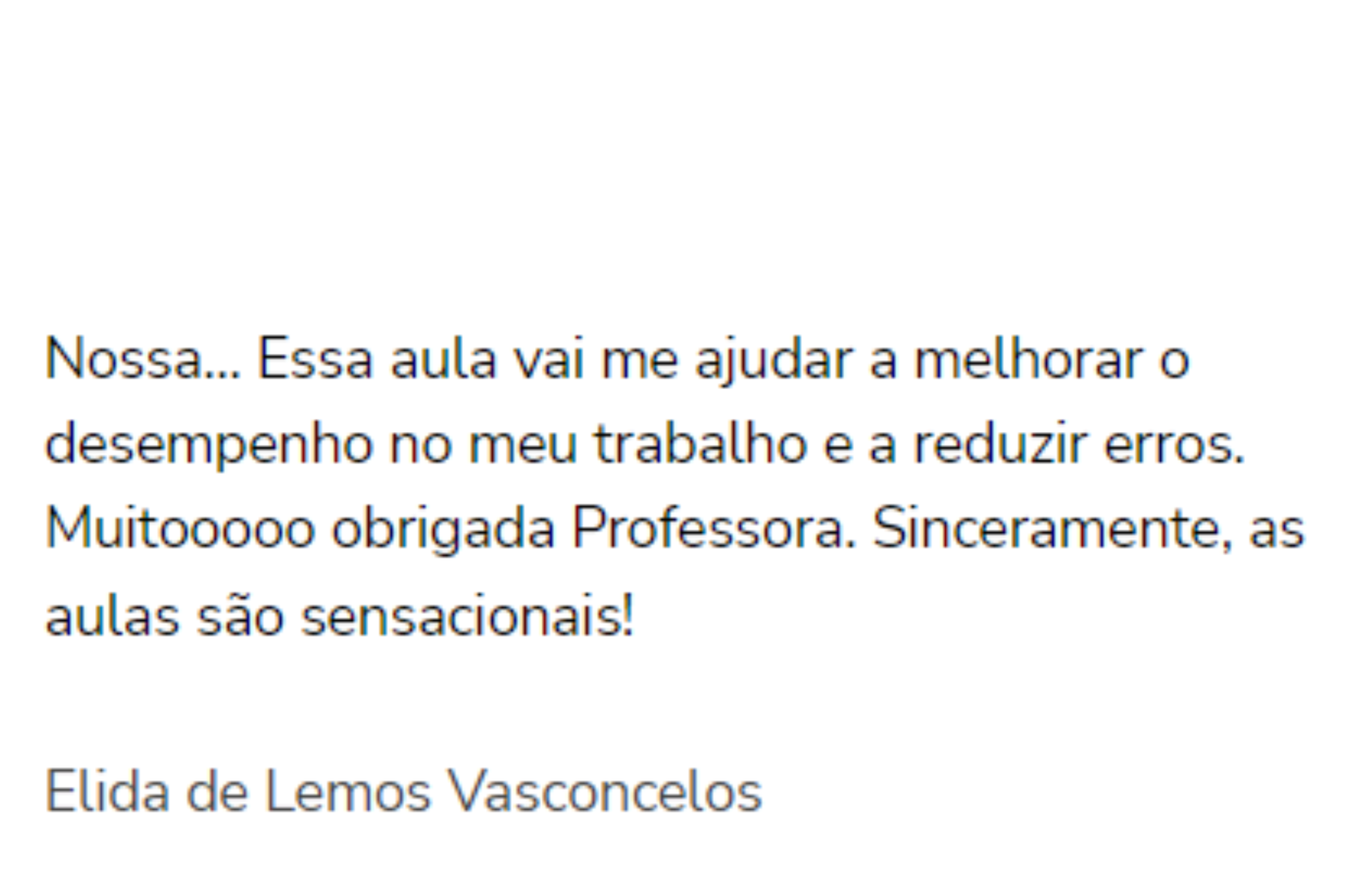 Depoimento de aluno
