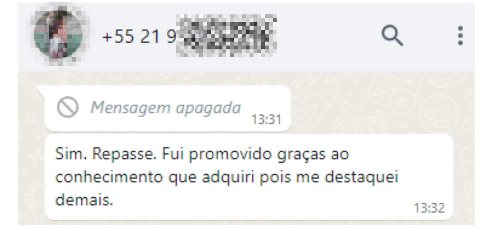 Depoimento de aluno